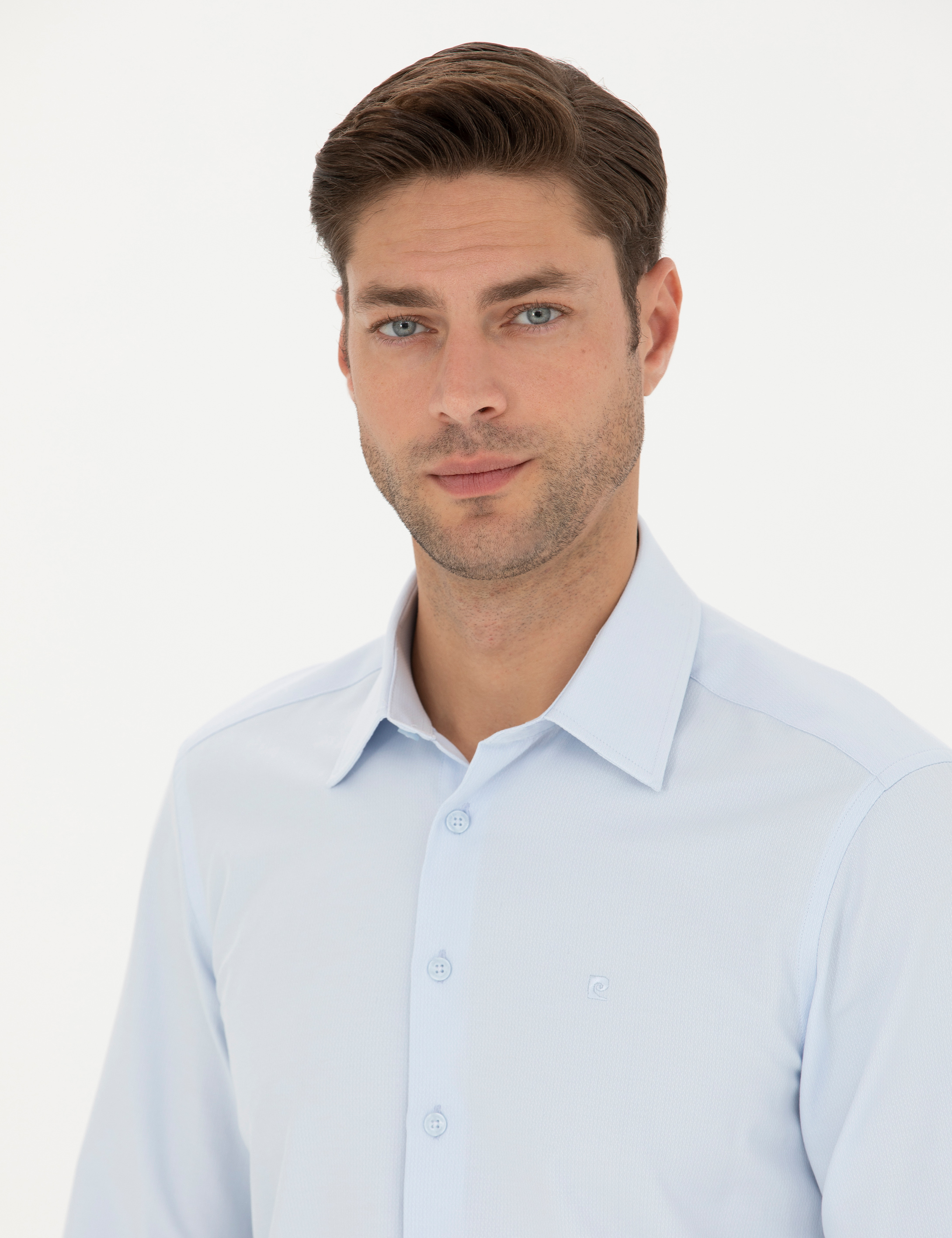 Pierre Cardin Mavi Slim Fit Uzun Kollu Gömlek görsel 2