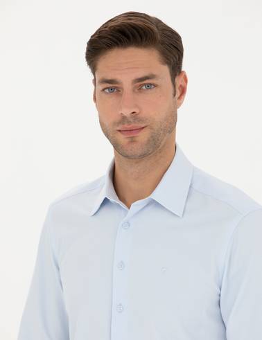 Mavi Slim Fit Uzun Kollu Gömlek