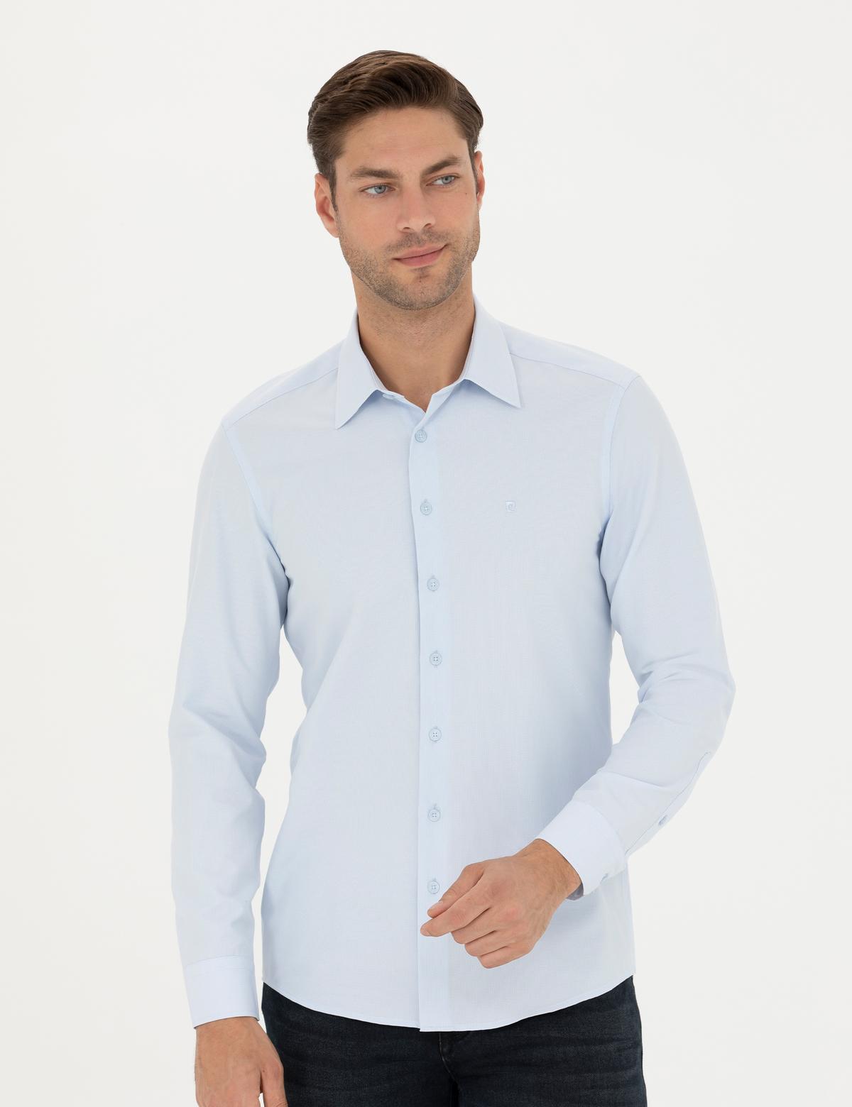 Mavi Slim Fit Uzun Kollu Gömlek