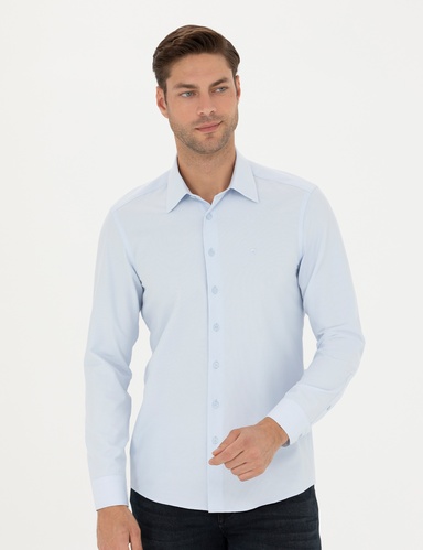 Mavi Slim Fit Uzun Kollu Gömlek