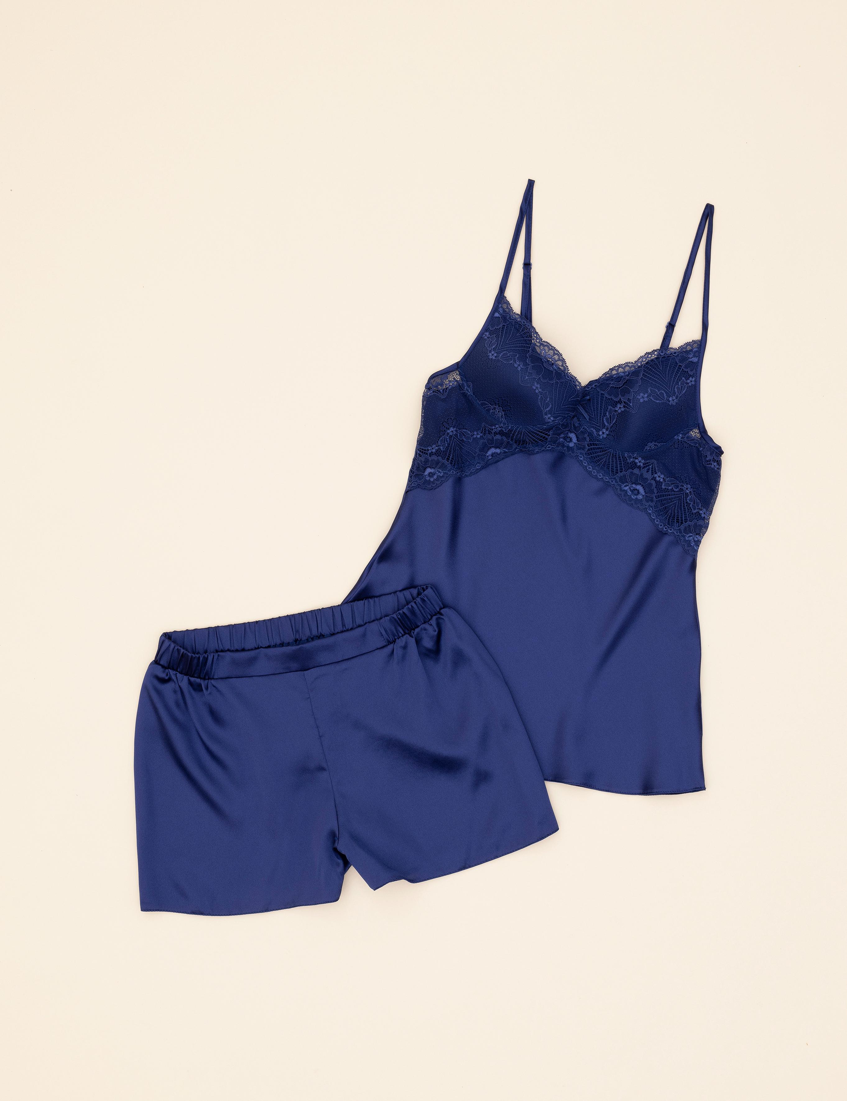 Lacivert Saten 4'lü Çeyiz Seti