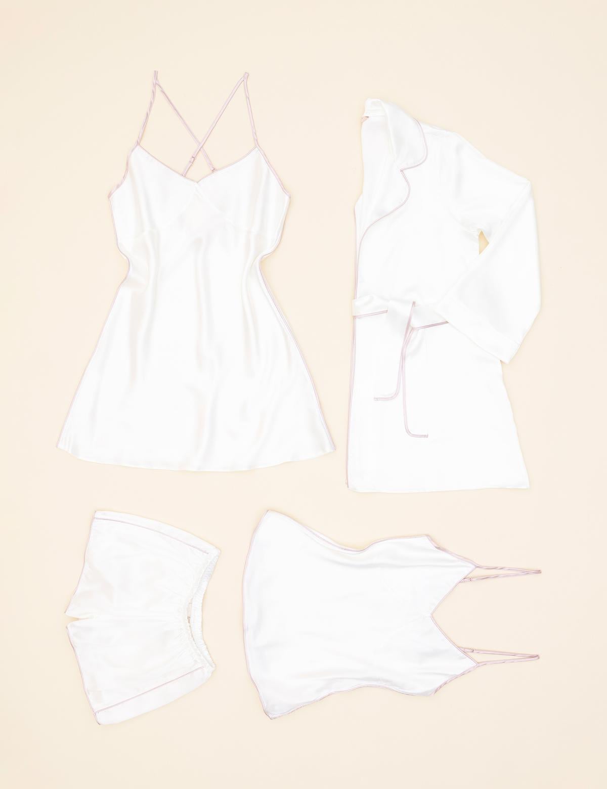 Ekru Saten 4'lü Çeyiz Seti