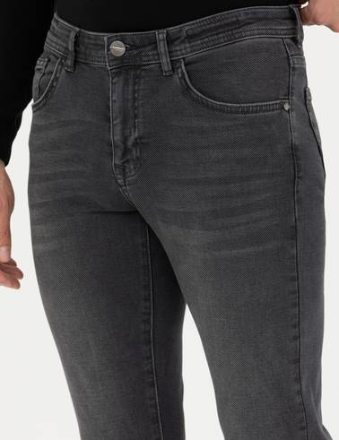 Antrasit Slim Fit Jean Pantolon
