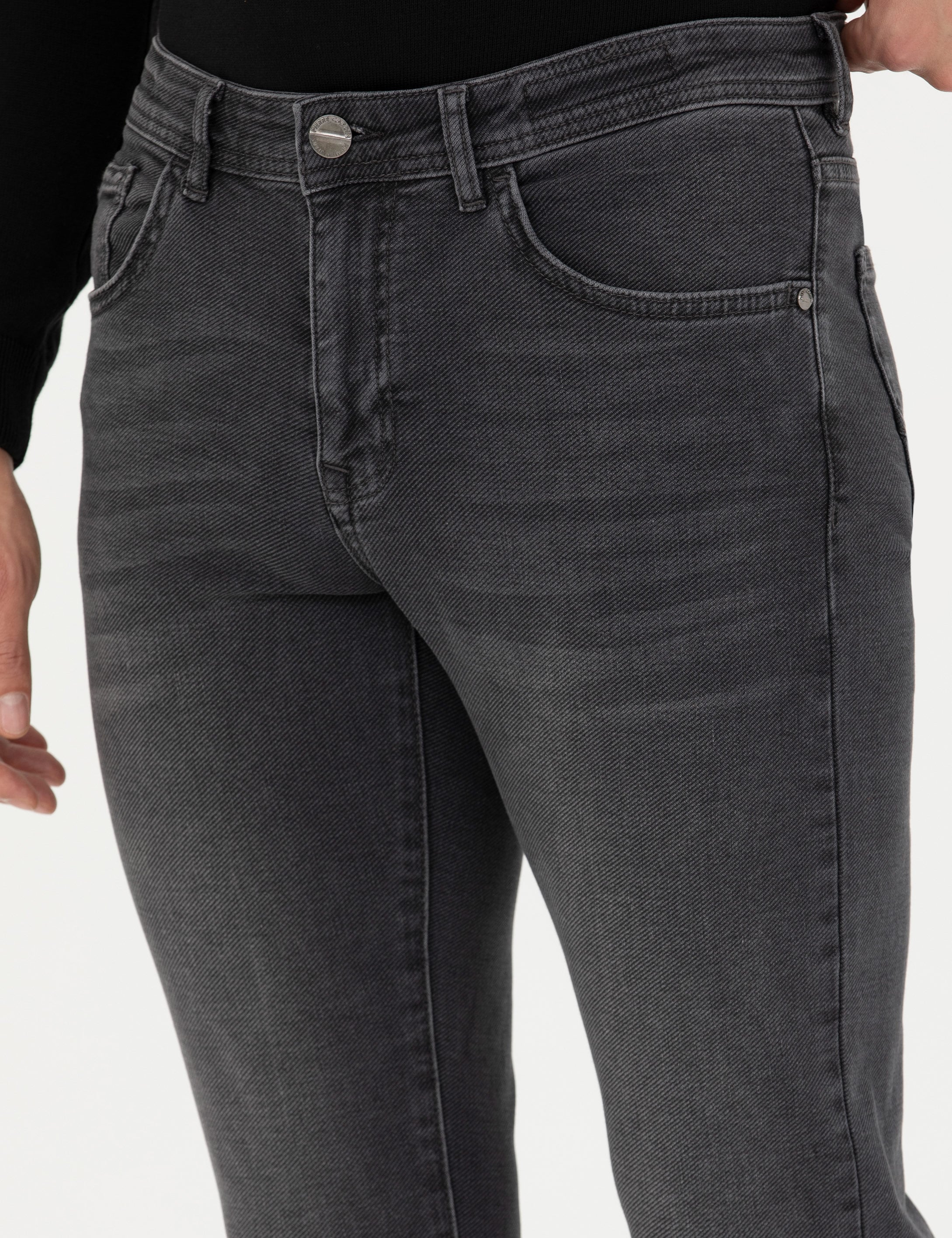Antrasit Slim Fit Jean Pantolon - Image 6