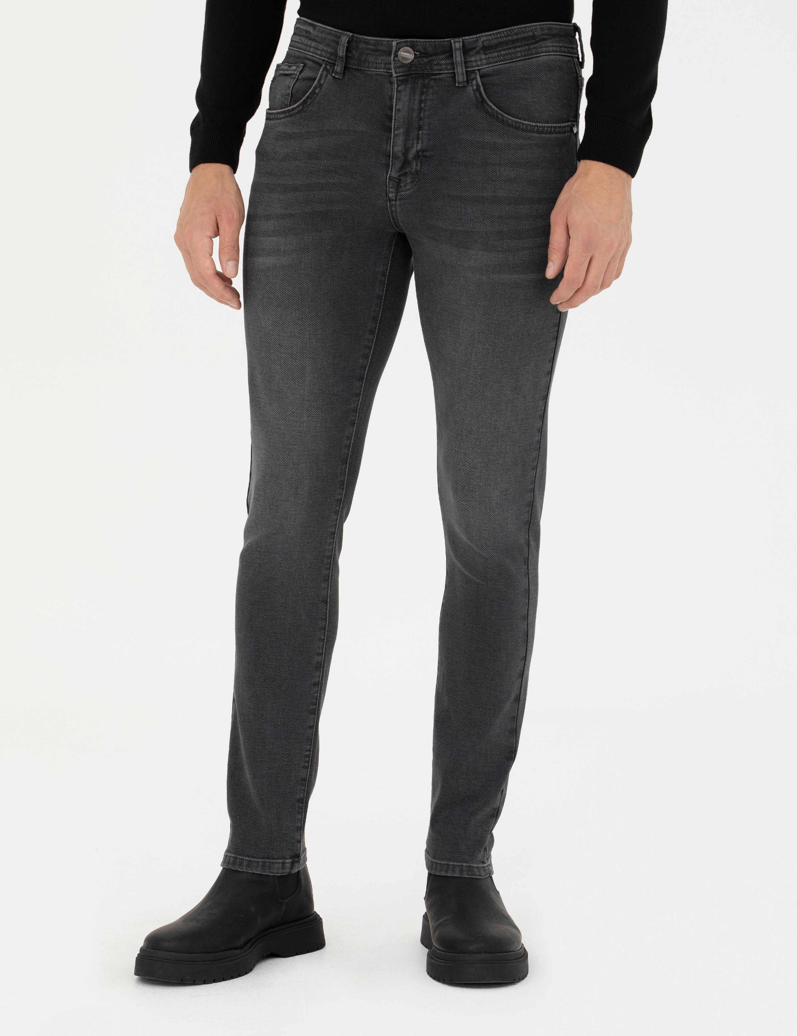 Antrasit Slim Fit Jean Pantolon