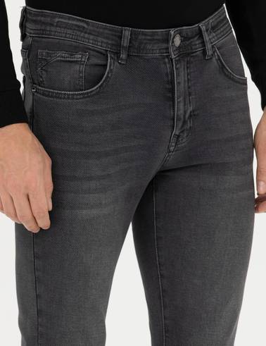 Antrasit Slim Fit Jean Pantolon