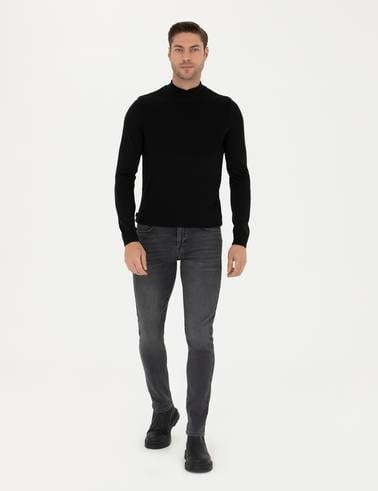 Antrasit Slim Fit Jean Pantolon