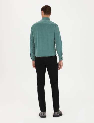 Siyah Slim Fit Kanvas Pantolon