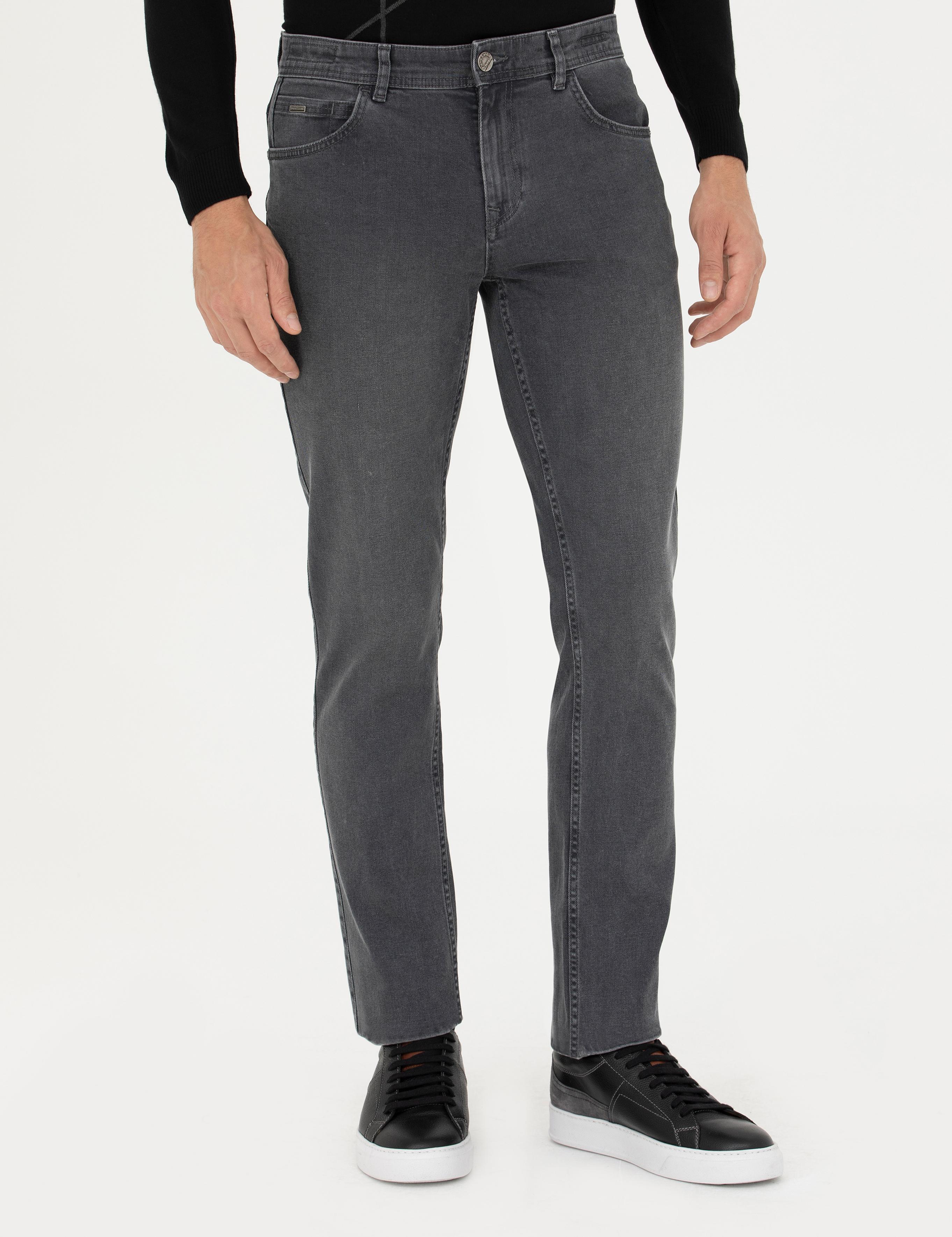 Gri Straight Fit Jean Pantolon