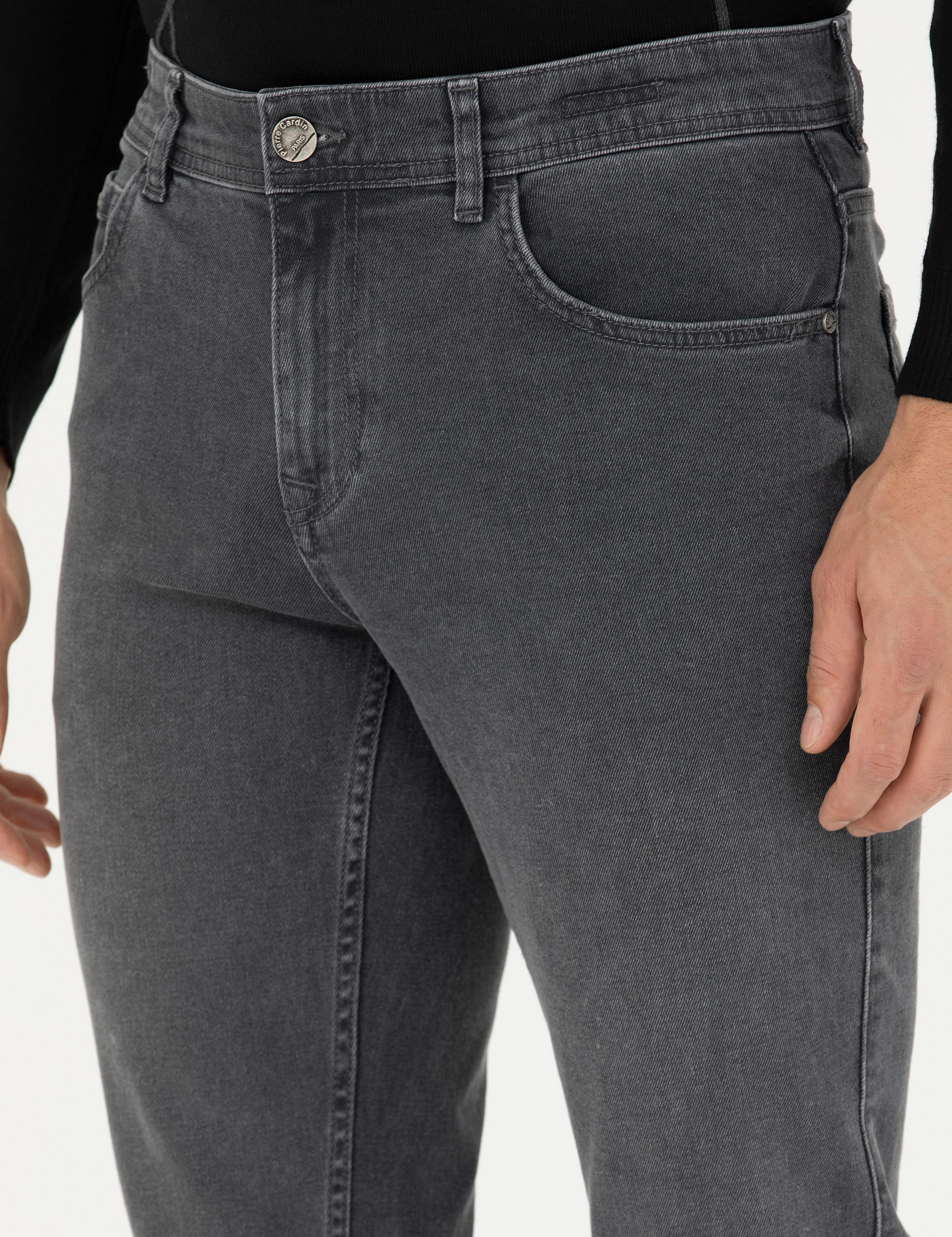 Gri Straight Fit Jean Pantolon