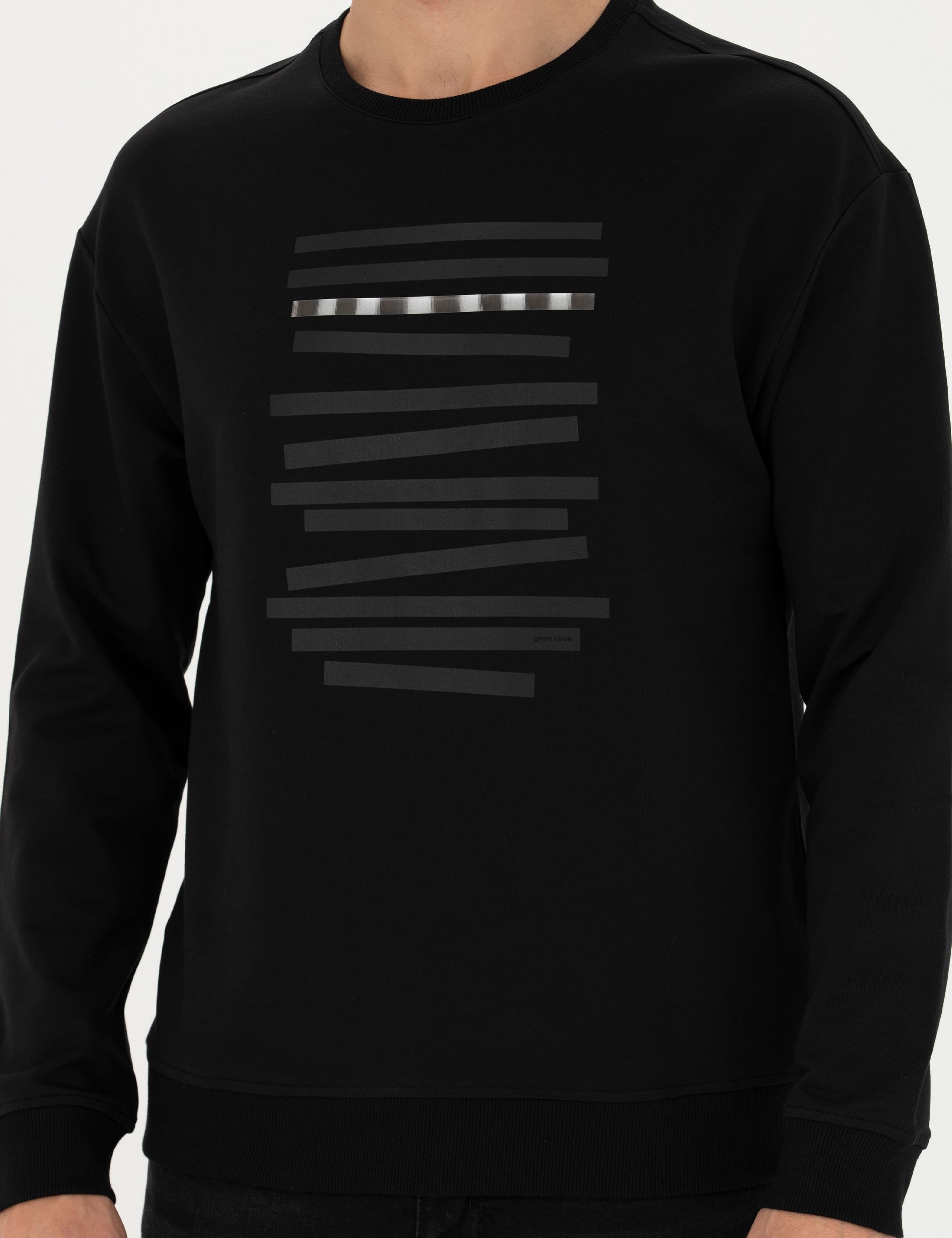 Pierre Cardin Siyah Regular Fit Sweatshirt görsel 6