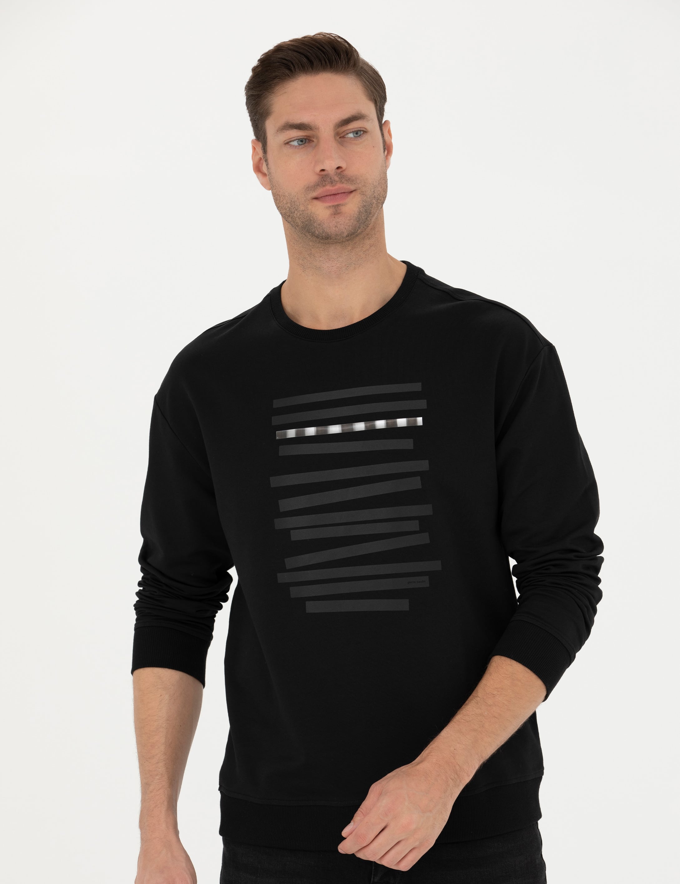 Siyah Regular Fit Sweatshirt - Image 1