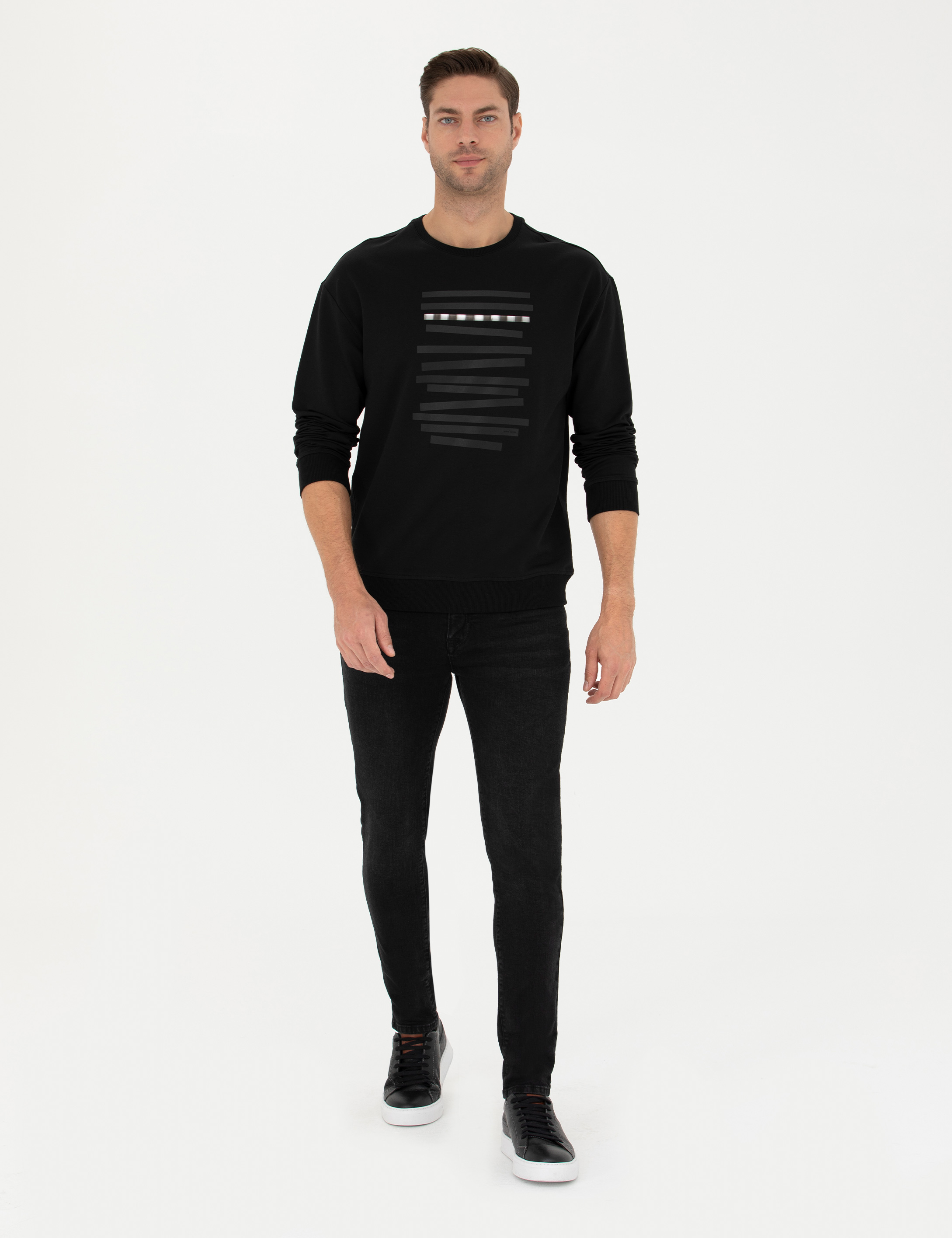 Pierre Cardin Siyah Regular Fit Sweatshirt görsel 4