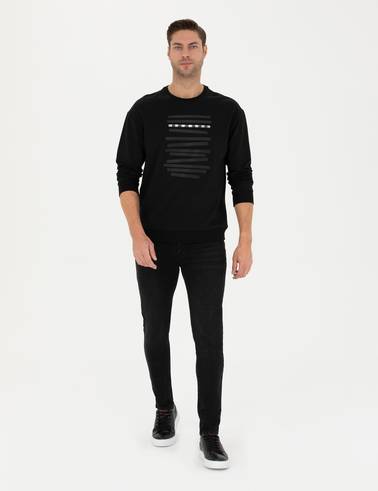 Siyah Regular Fit Sweatshirt