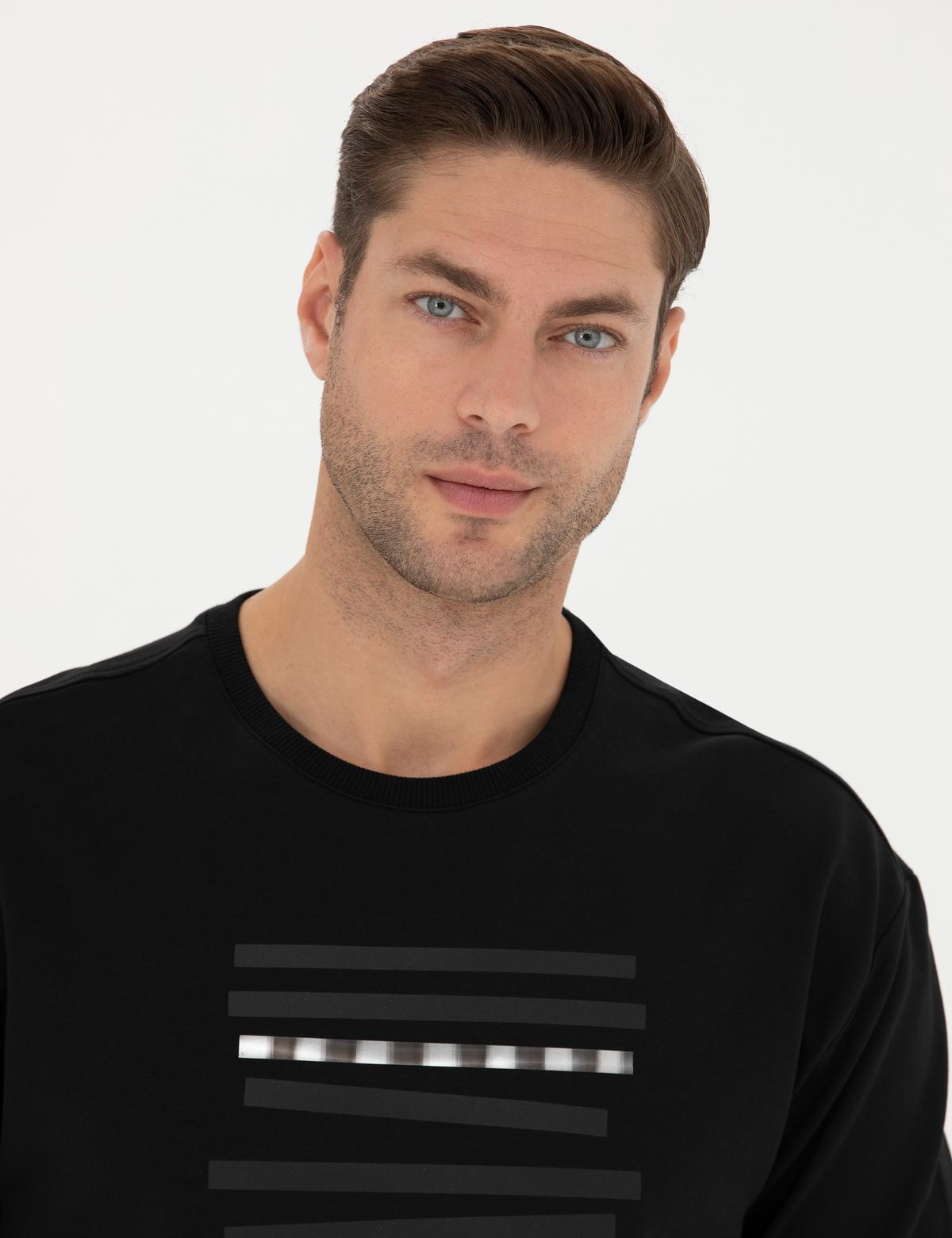 Siyah Regular Fit Sweatshirt - 50273325023