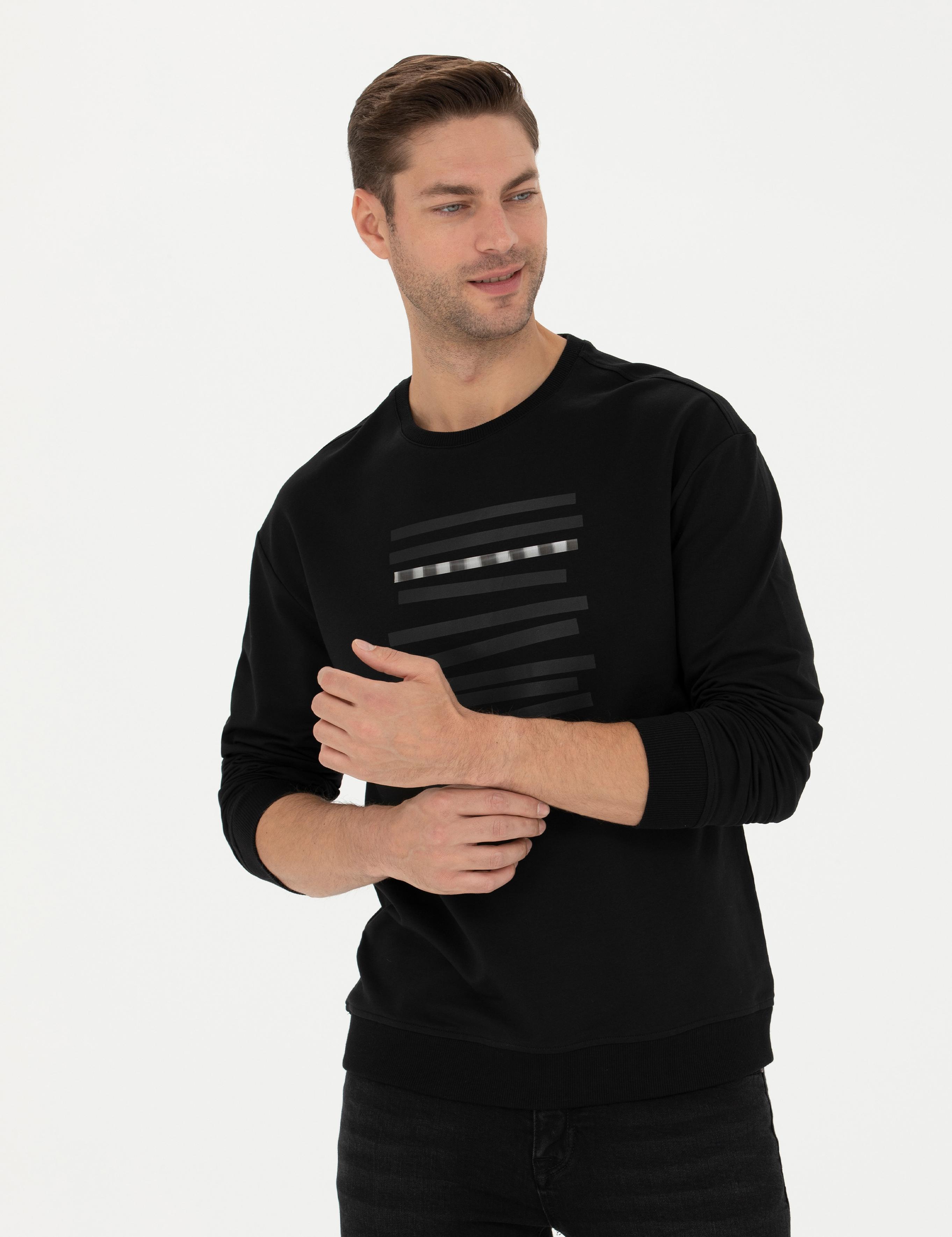 Siyah Regular Fit Sweatshirt