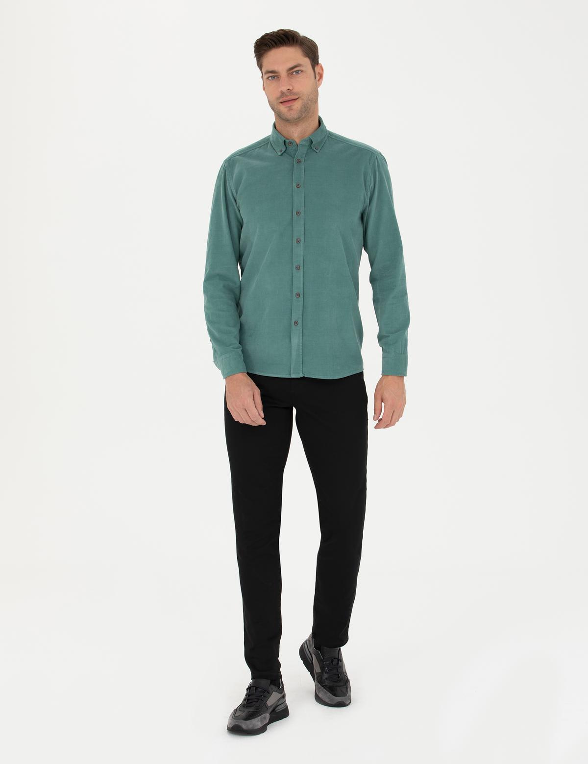 Siyah Slim Fit Kanvas Pantolon