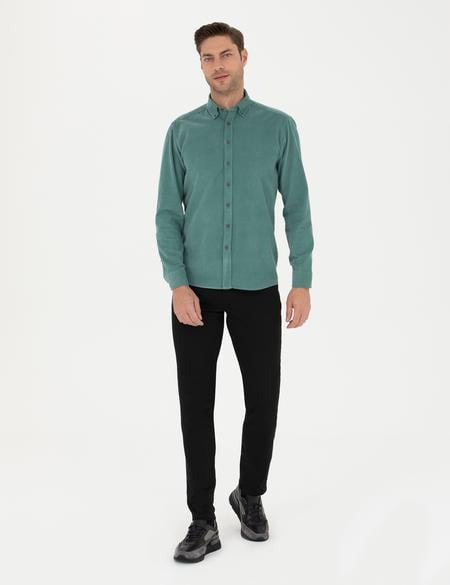 Siyah Slim Fit Kanvas Pantolon - 50278469062