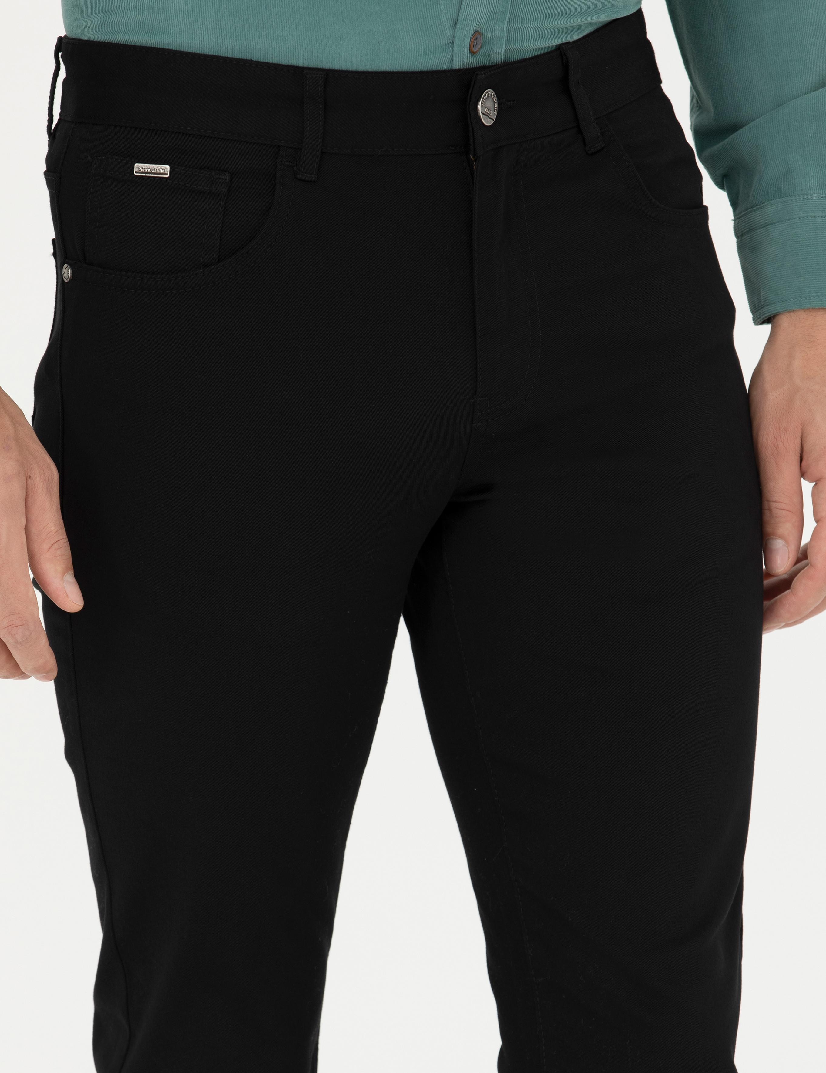 Siyah Slim Fit Kanvas Pantolon