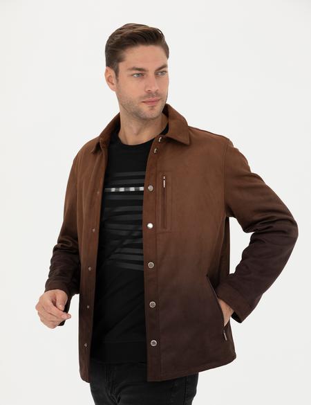 Kahverengi Suni Deri Ceket - 50280331012