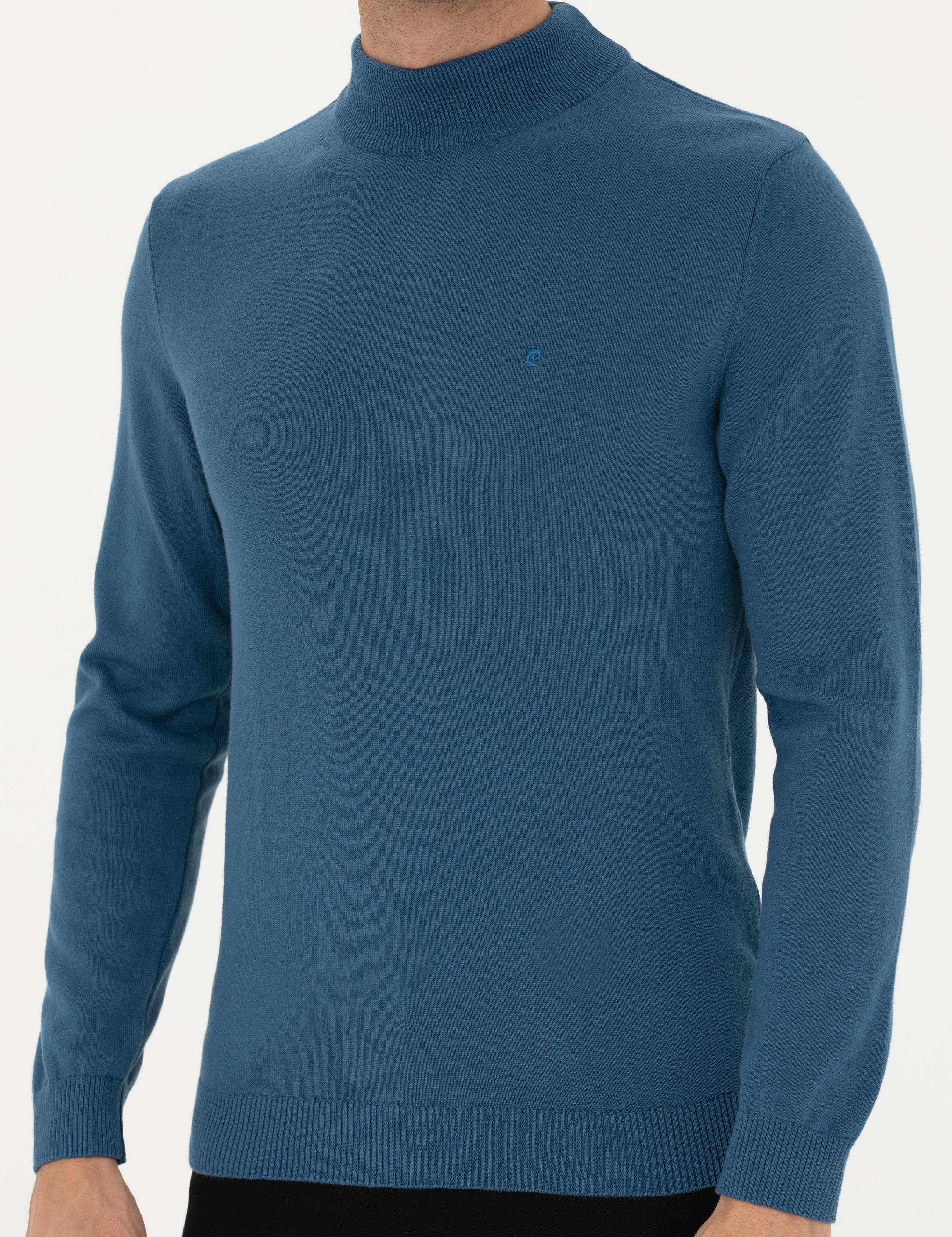 Kobalt Slim Fit Yarım Balıkçı Yaka Basic Triko Kazak