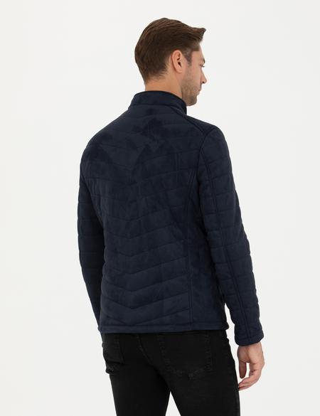 Lacivert Suni Deri Ceket - 50280257002