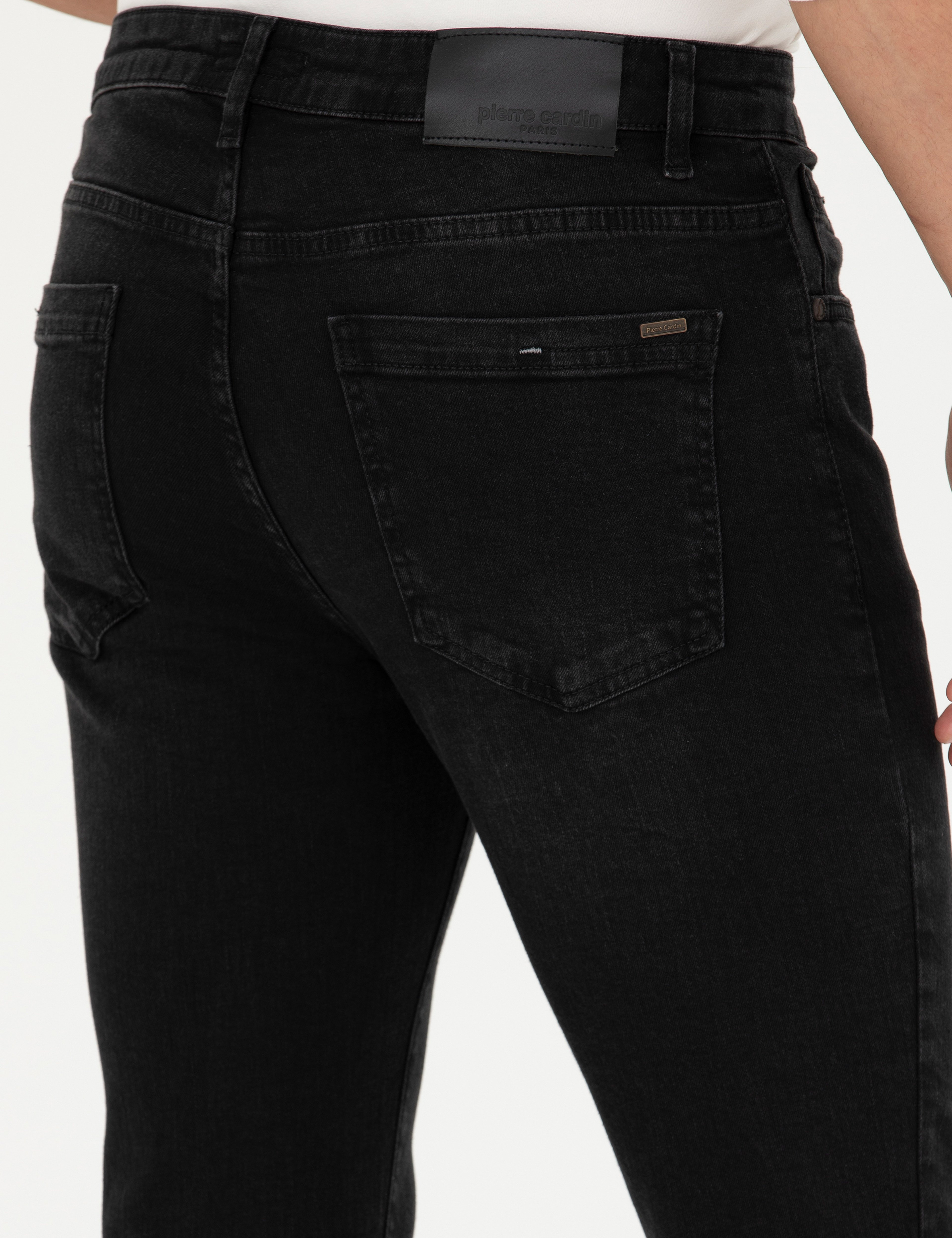 Siyah Slim Fit Jean Pantolon - Image 7