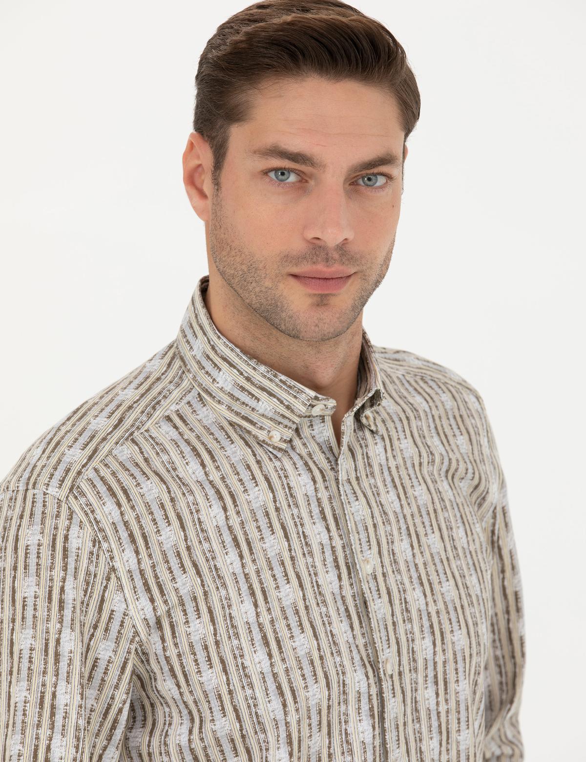 Haki Regular Fit Uzun Kollu Gömlek - 50273550025