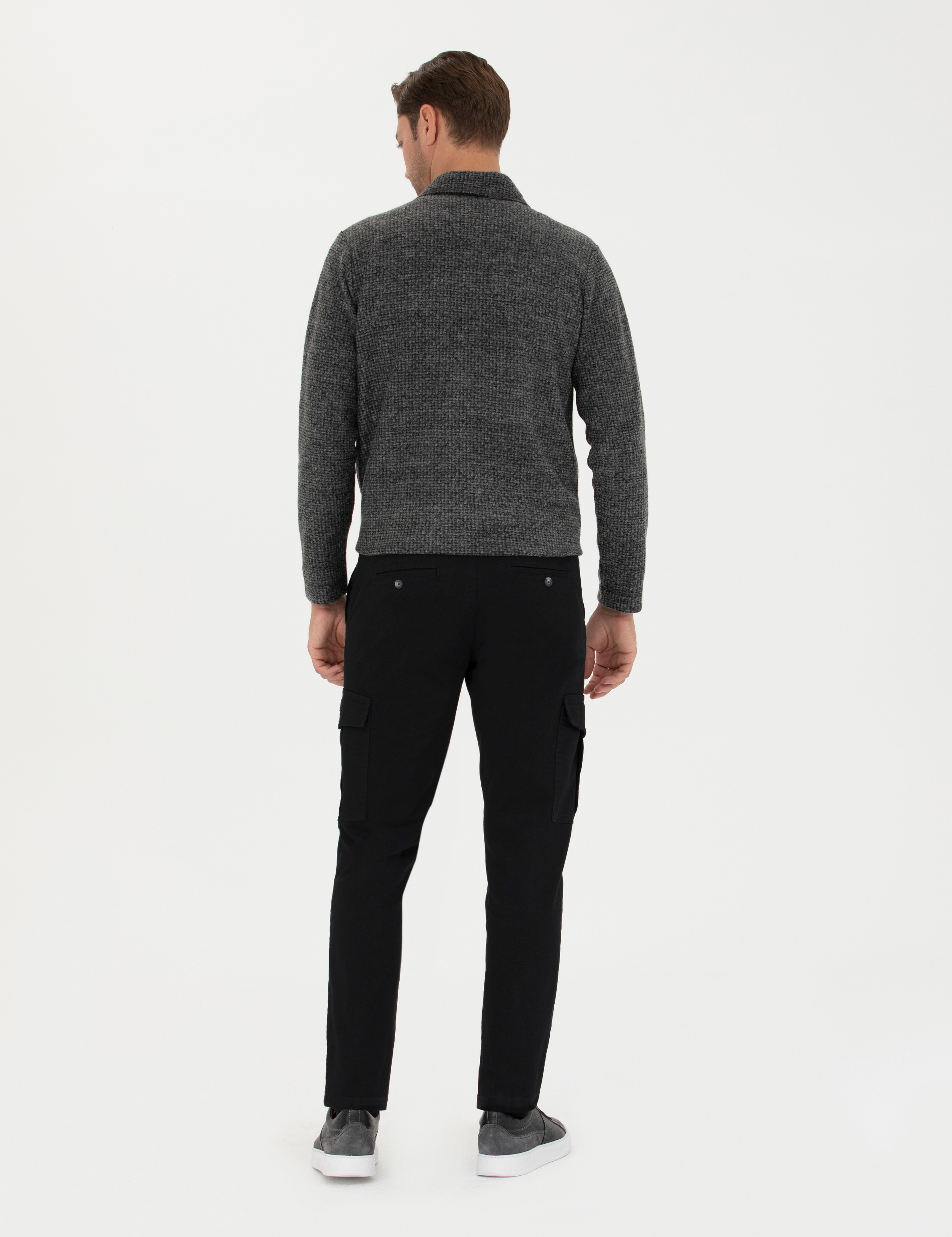 Siyah Slim Fit Kargo Pantolon - Image 4