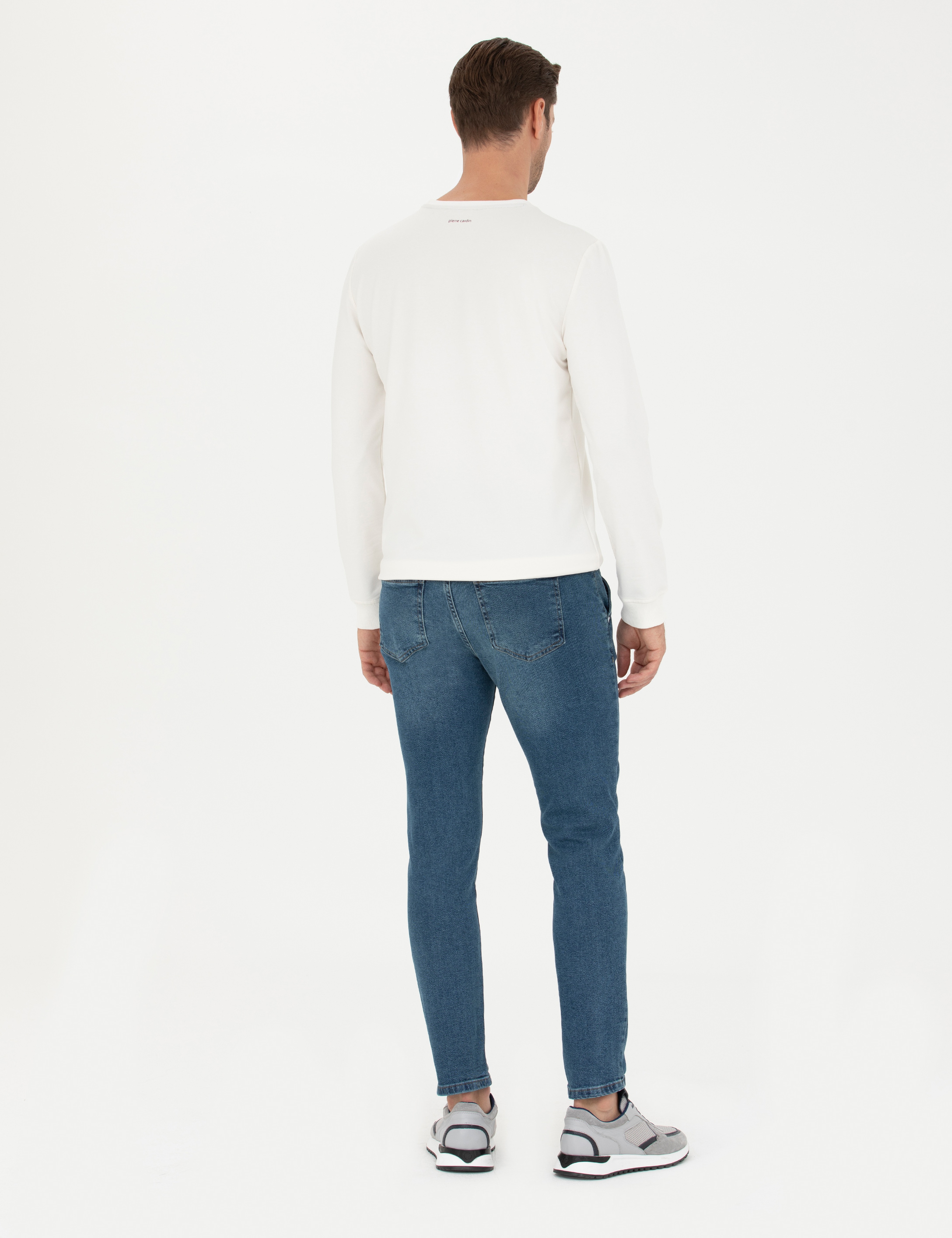 Mavi Slim Fit Beli Lastikli Jean Pantolon