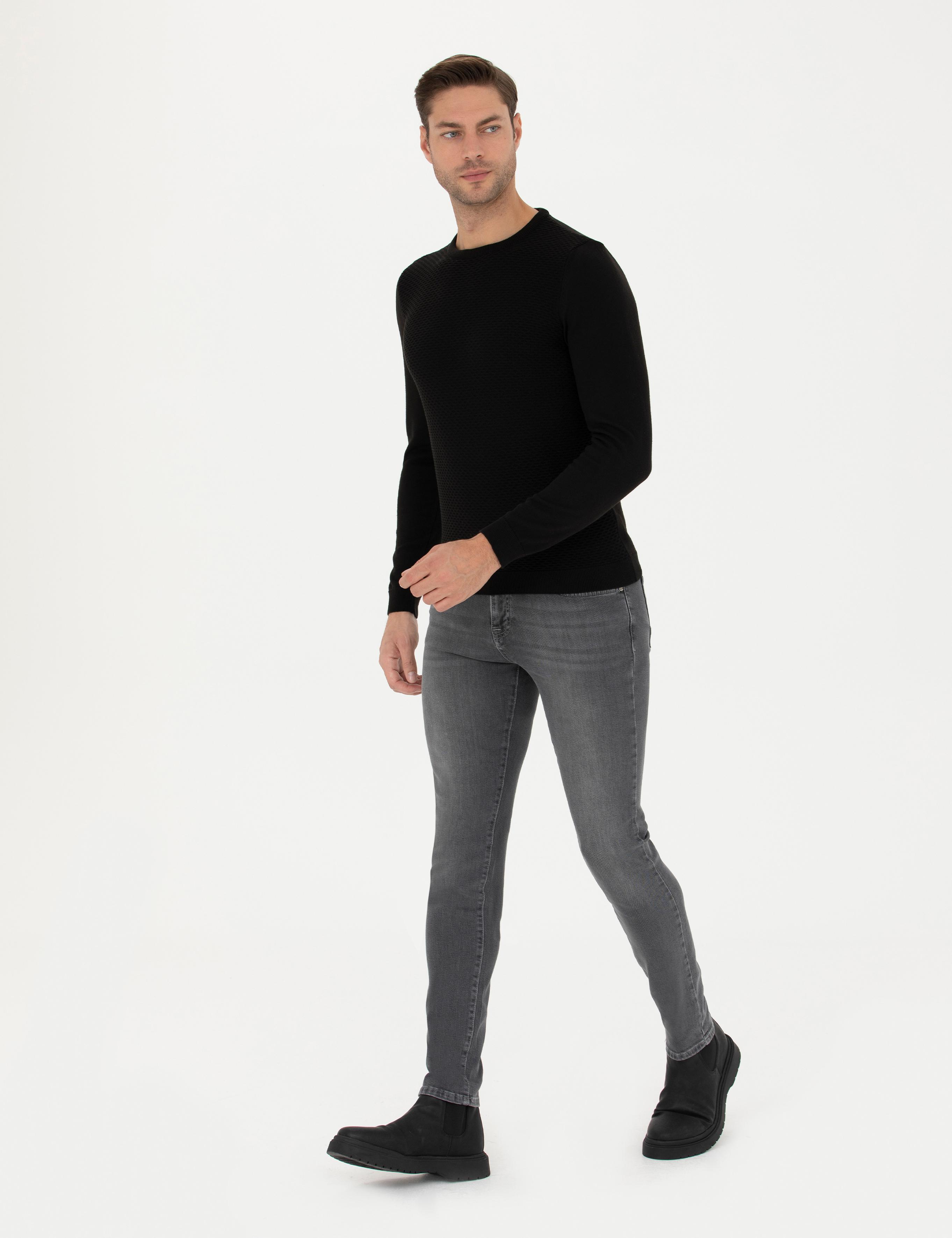 Gri Slim Fit Jean Pantolon