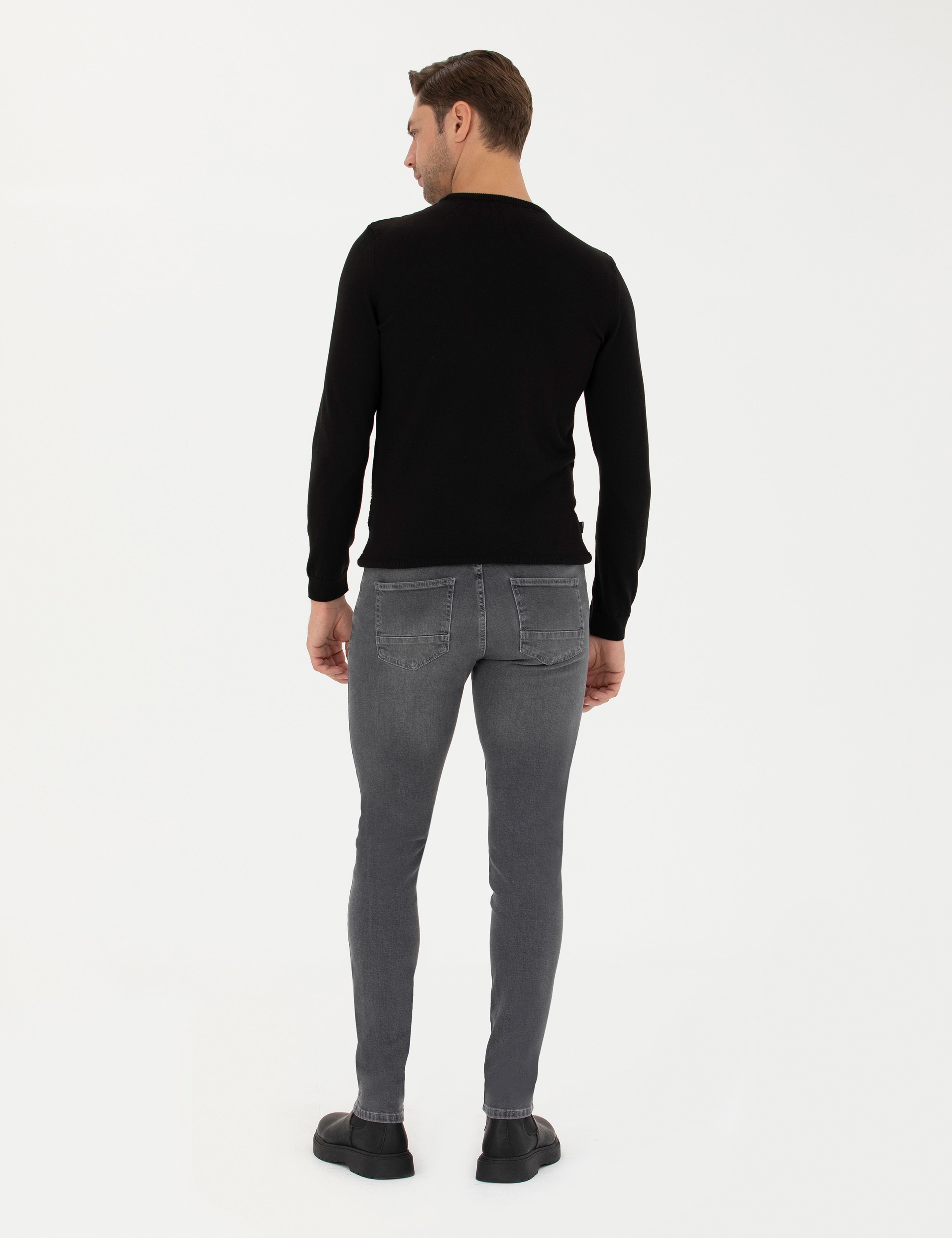 Gri Slim Fit Jean Pantolon