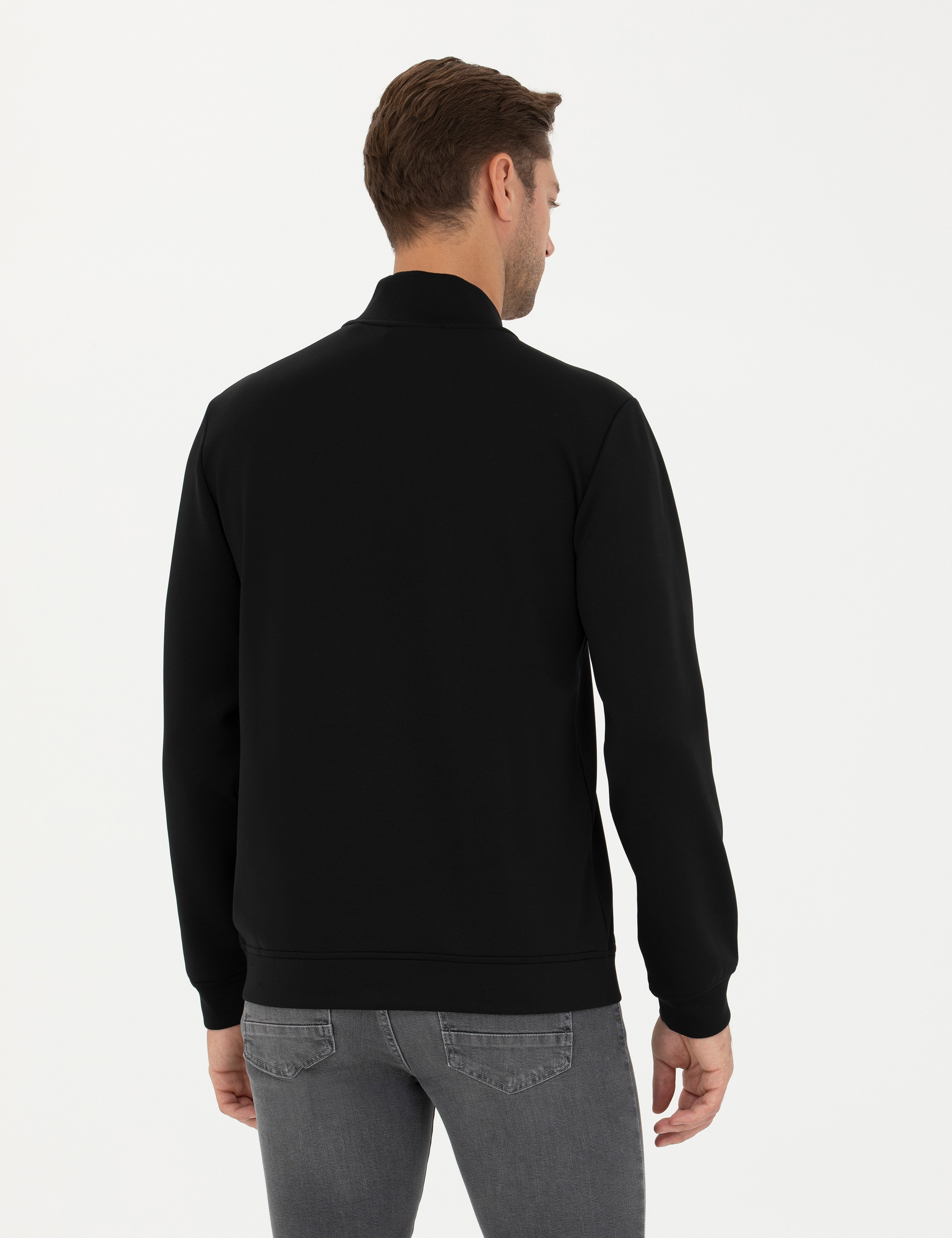 Siyah Regular Fit Sweatshirt - Image 5