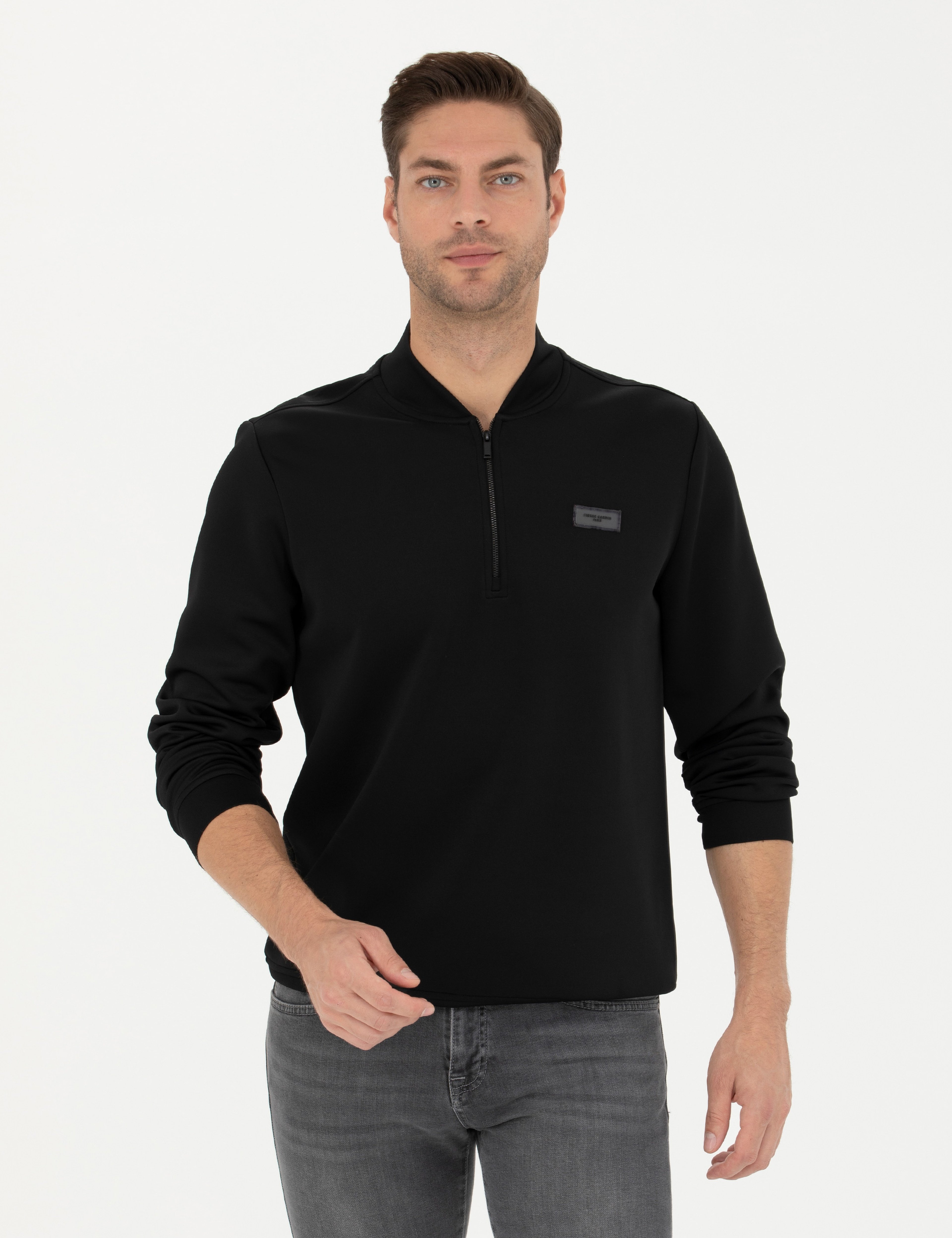 Siyah Regular Fit Sweatshirt - Image 1
