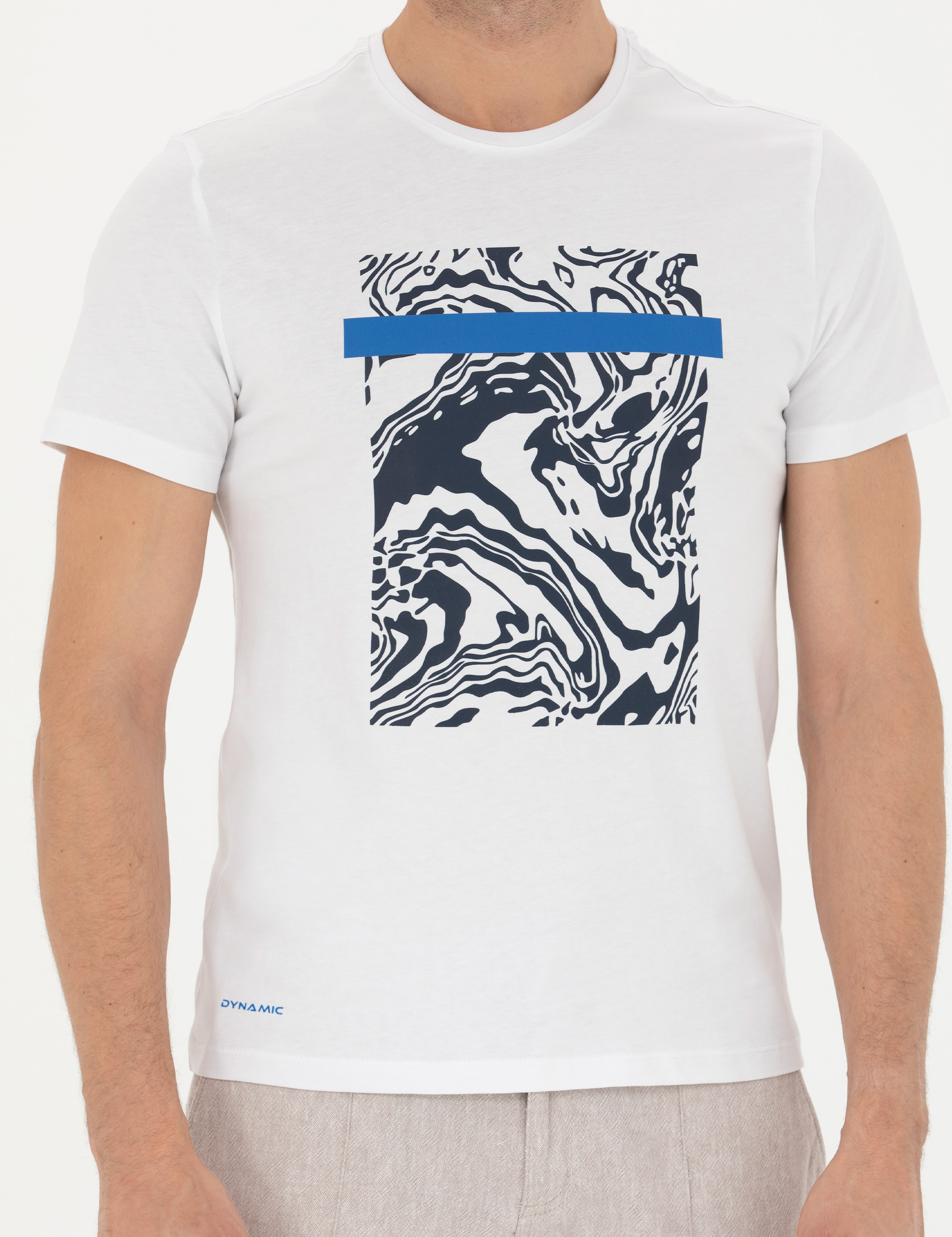 Beyaz Slim Fit %100 Pamuk Bisiklet Yaka Tişört - Image 6
