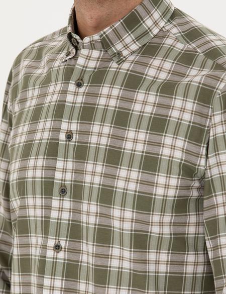 Haki Slim Fit Uzun Kollu Gömlek - 50277446026