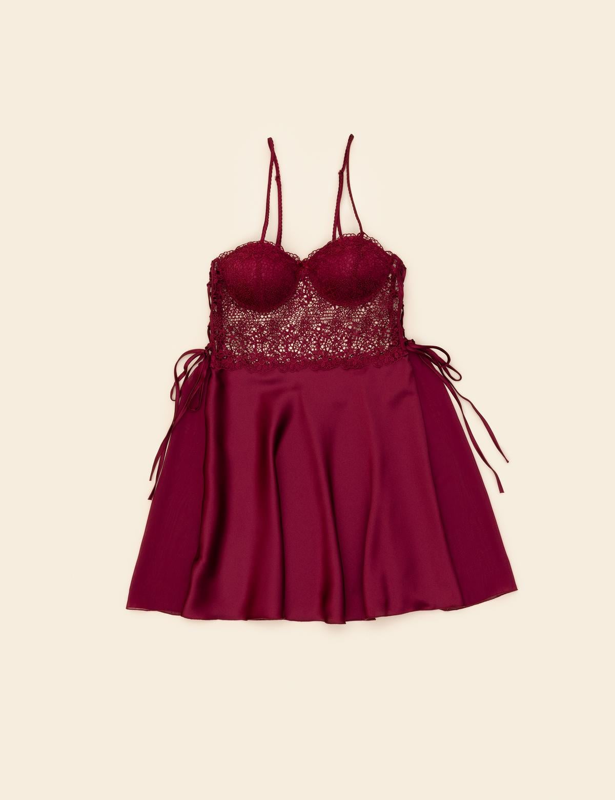 Bordo Saten 6'lı Çeyiz Seti - 50285169009