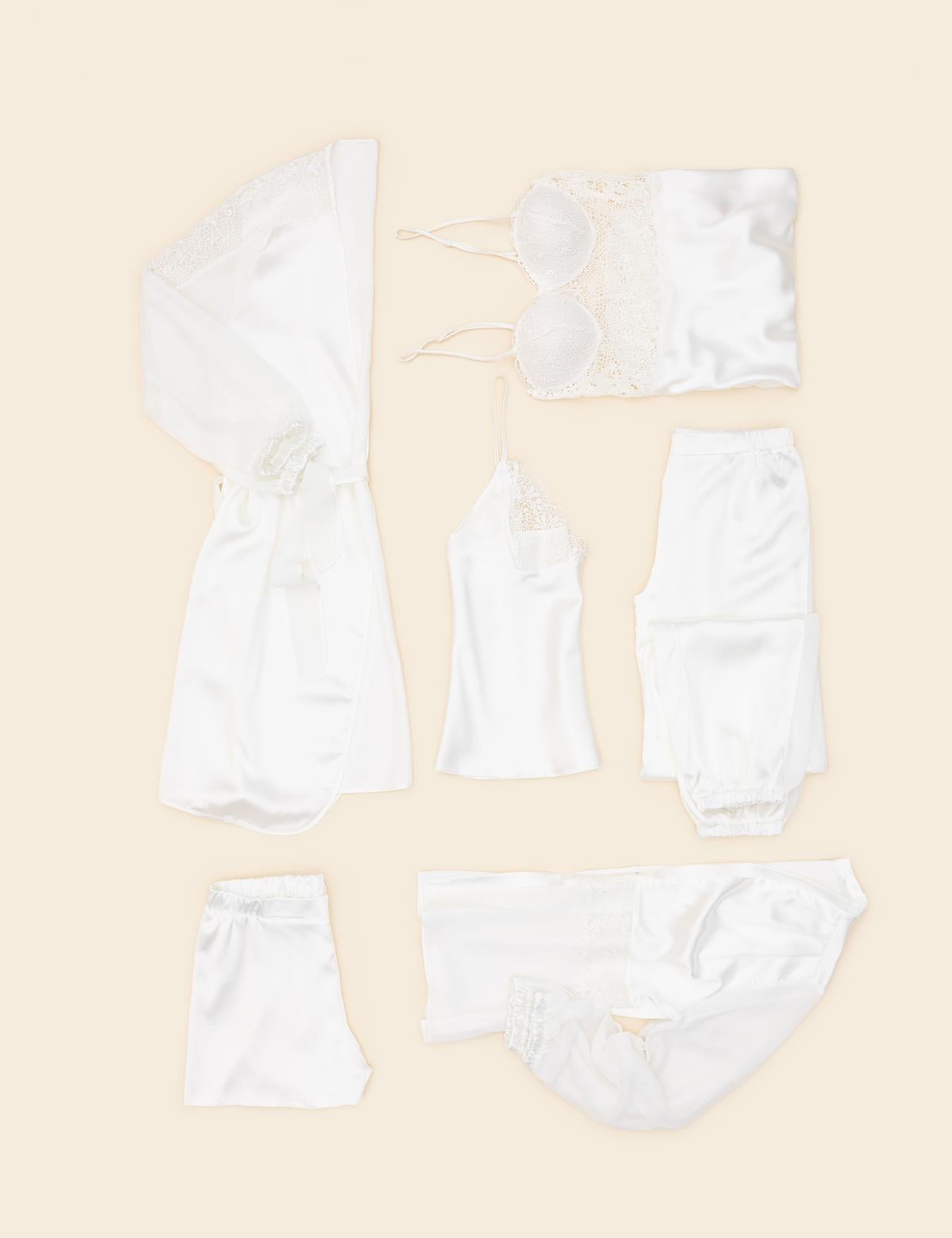 Ekru Saten 6'lı Çeyiz Seti