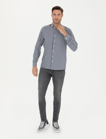 Lacivert Regular Fit Uzun Kollu Gömlek - 50277737035