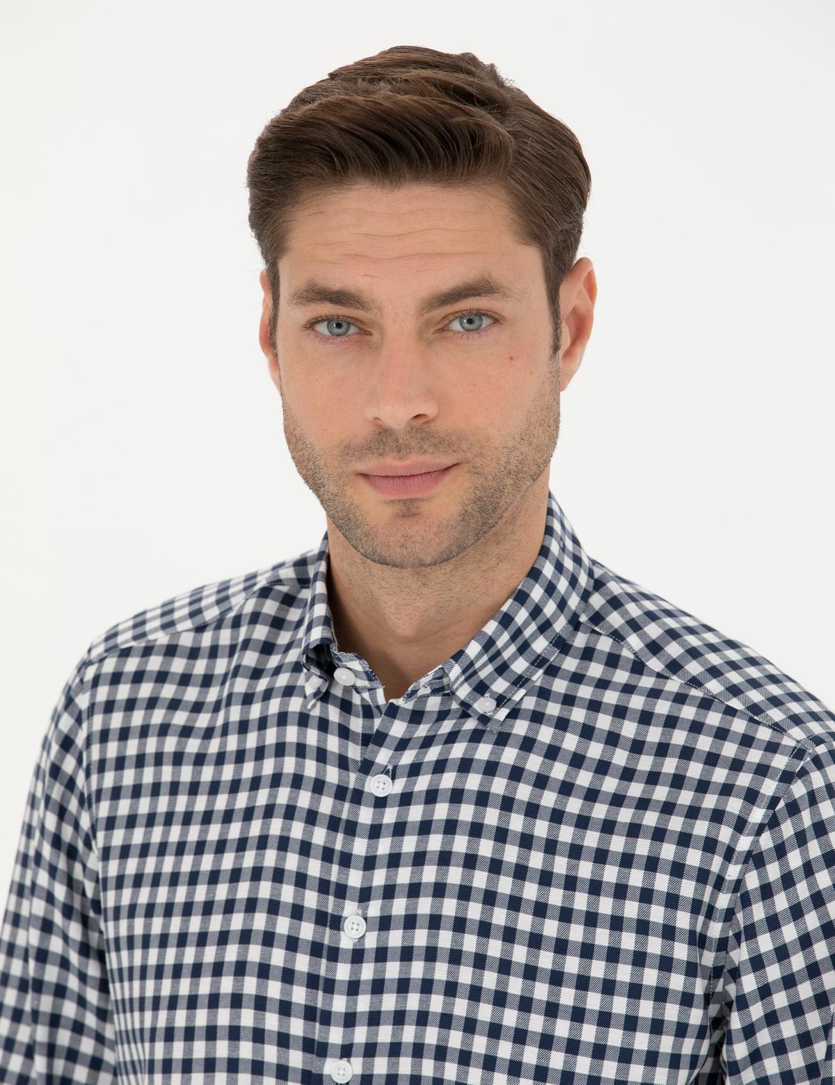 Lacivert Regular Fit Uzun Kollu Gömlek