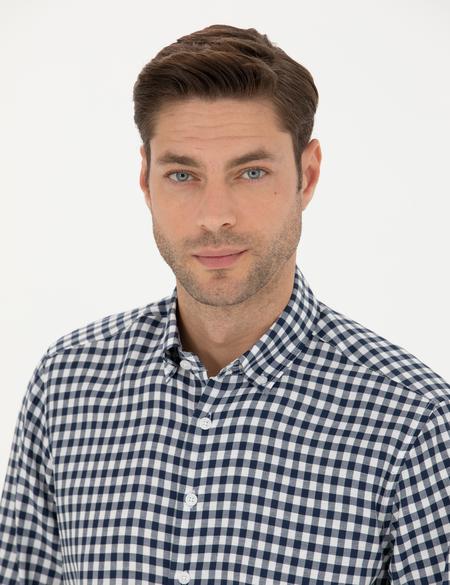 Lacivert Regular Fit Uzun Kollu Gömlek - 50277737035