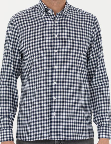 Lacivert Regular Fit Uzun Kollu Gömlek - 50277737035