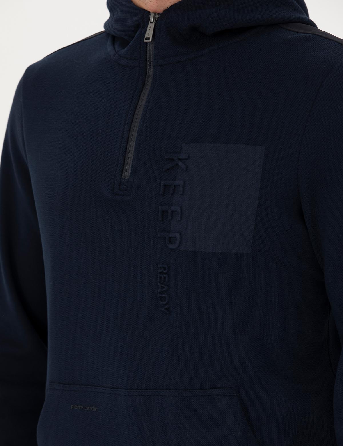 Lacivert Regular Fit Kapüşonlu Sweatshirt - 50273423025