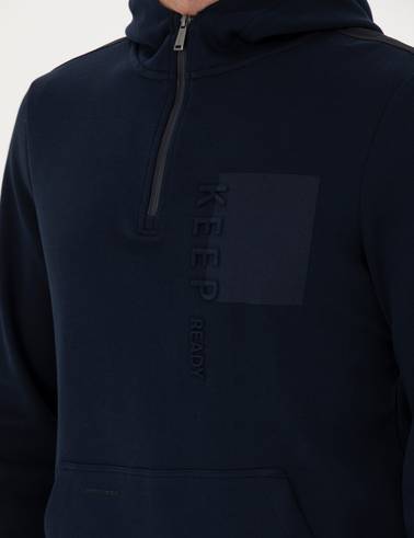 Lacivert Regular Fit Kapüşonlu Sweatshirt