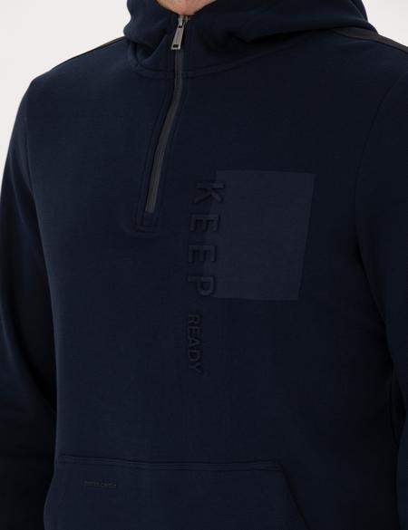 Lacivert Regular Fit Kapüşonlu Sweatshirt - 50273423025