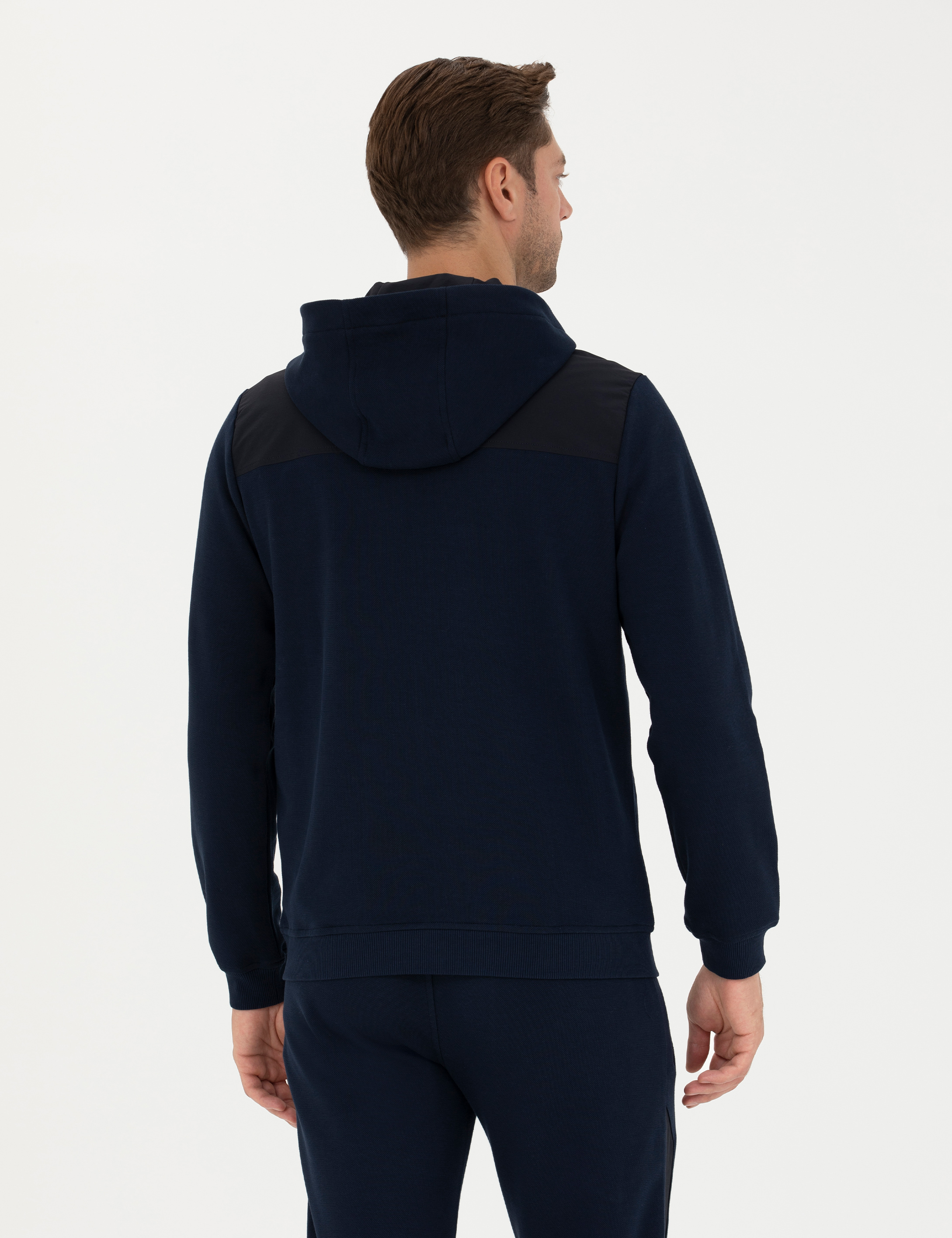 Pierre Cardin Lacivert Regular Fit Kapüşonlu Sweatshirt görsel 5
