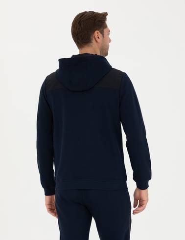 Lacivert Regular Fit Kapüşonlu Sweatshirt