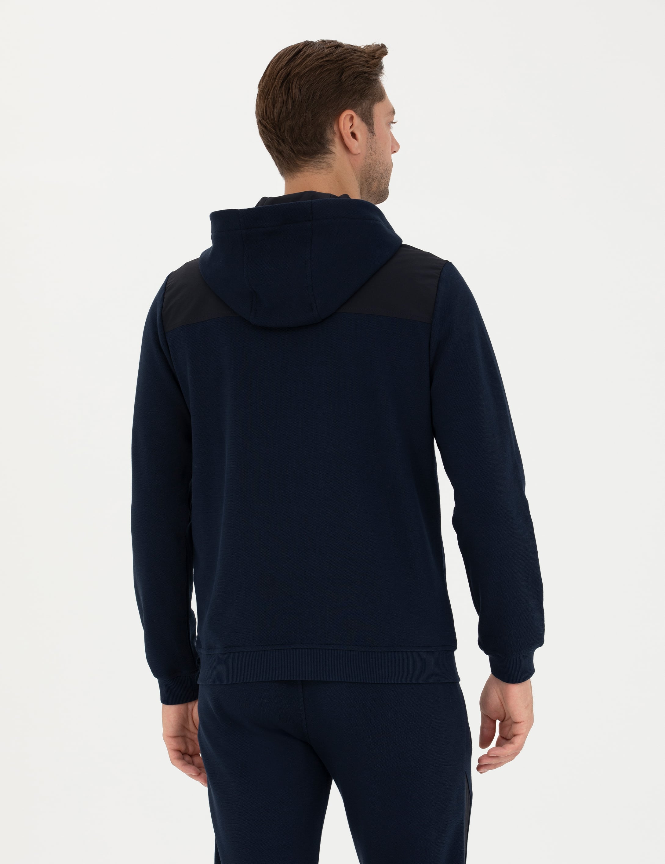 Lacivert Regular Fit Kapüşonlu Sweatshirt - Image 5
