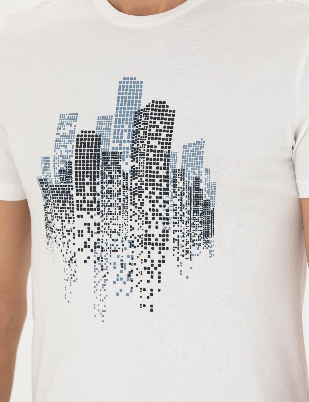 Ekru Slim Fit Tişört - 50273896017