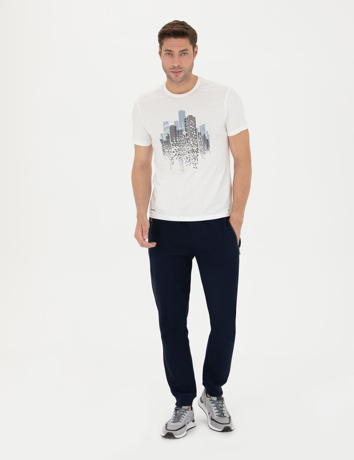 Ekru Slim Fit Tişört - 50273896017